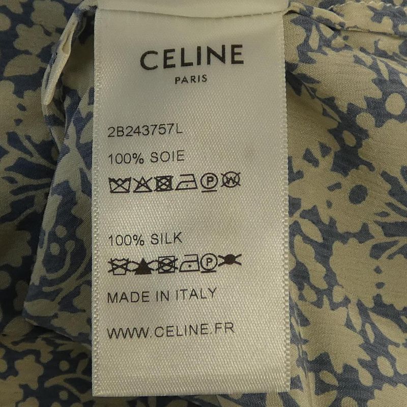 Celine S/S Shirt Silk Blue Blue-based Transparency