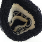 Chanel Glove Gloves Silk Cashmere Black White