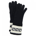 Chanel Glove Gloves Silk Cashmere Black White