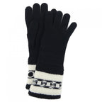 Chanel Glove Gloves Silk Cashmere Black White