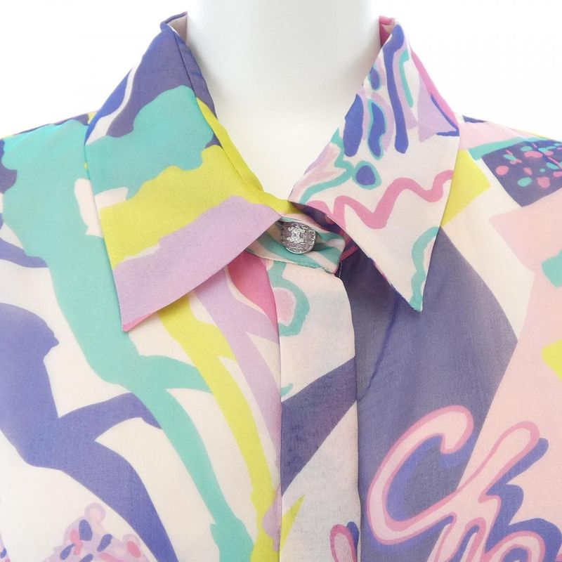 Chanel S/S Shirt Silk Pink Sheer