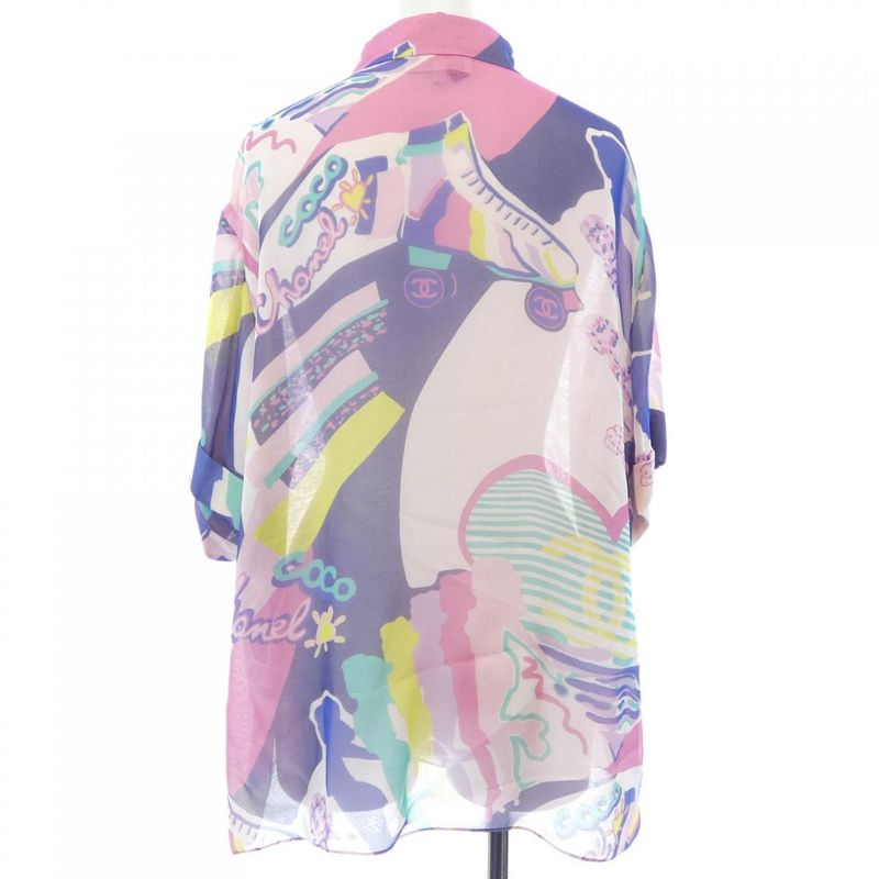 Chanel S/S Shirt Silk Pink Sheer