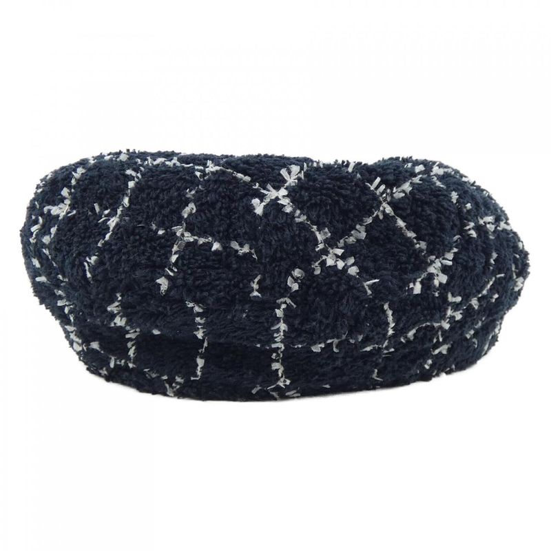 Chanel Cap Cotton White Navy