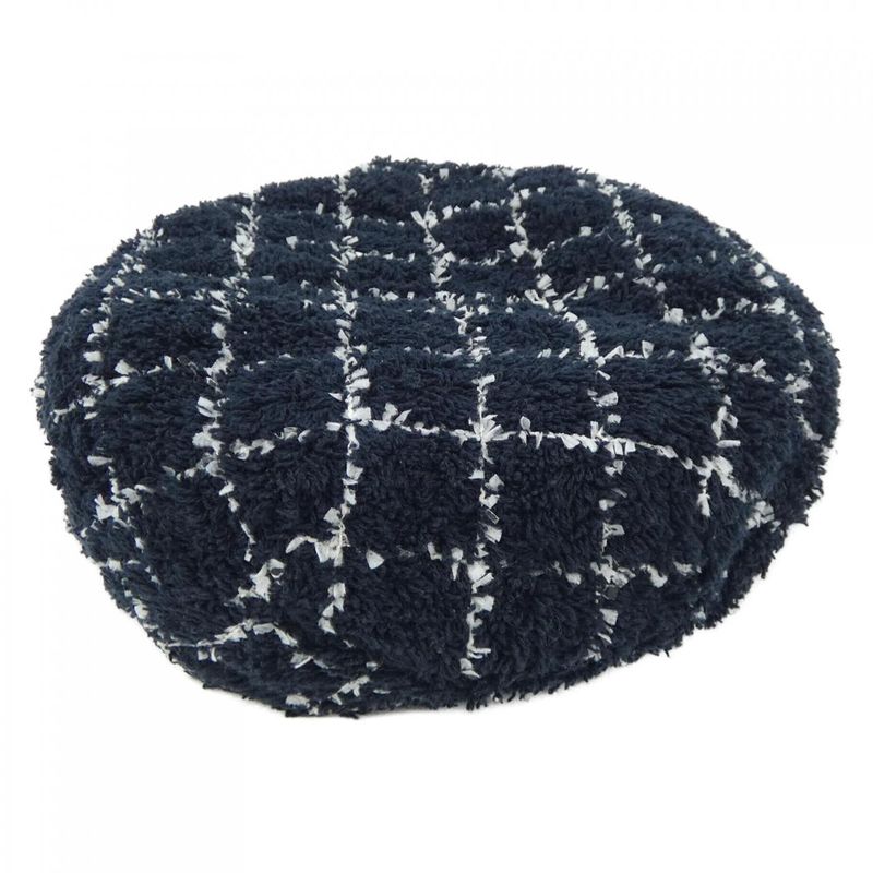 Chanel Cap Cotton White Navy