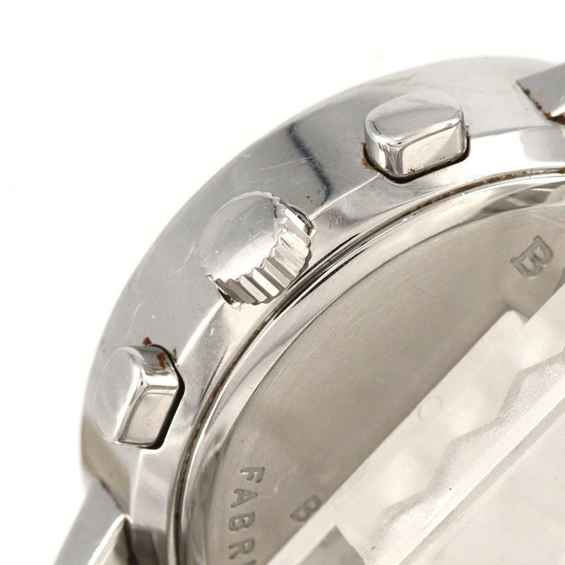 Bvlgari Chronograph at SS Bracelet Dial Color: Black.