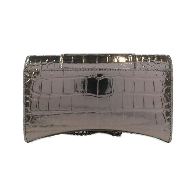 Balenciaga Hourglass Chain Wallet Dark