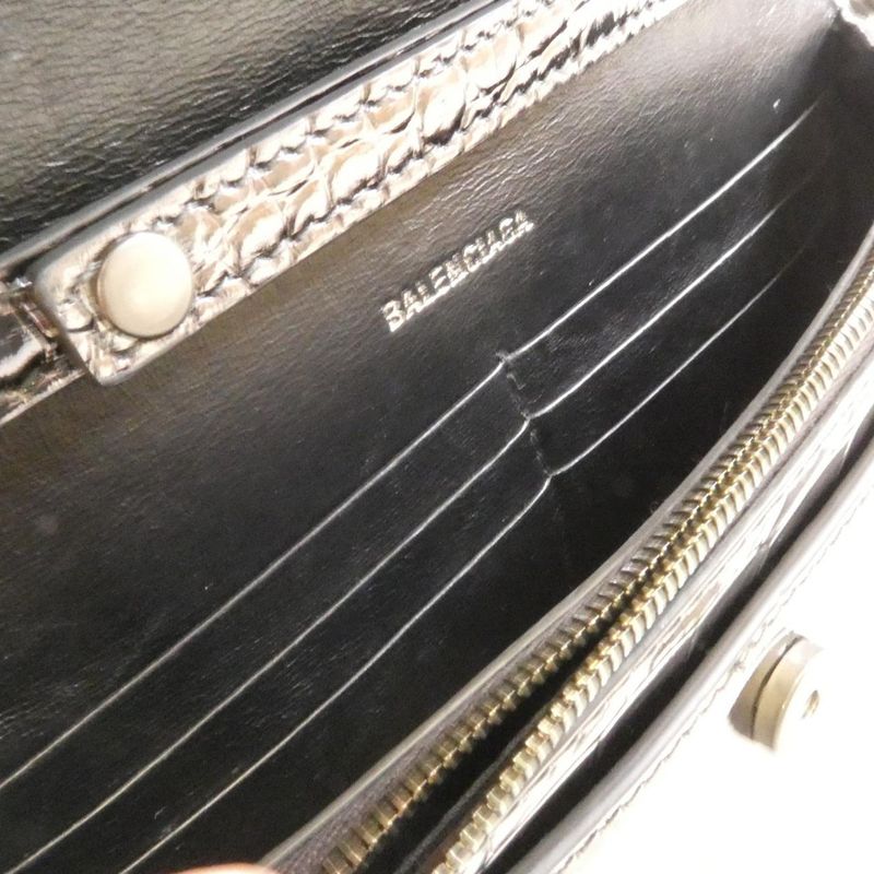 Balenciaga Hourglass Chain Wallet Dark