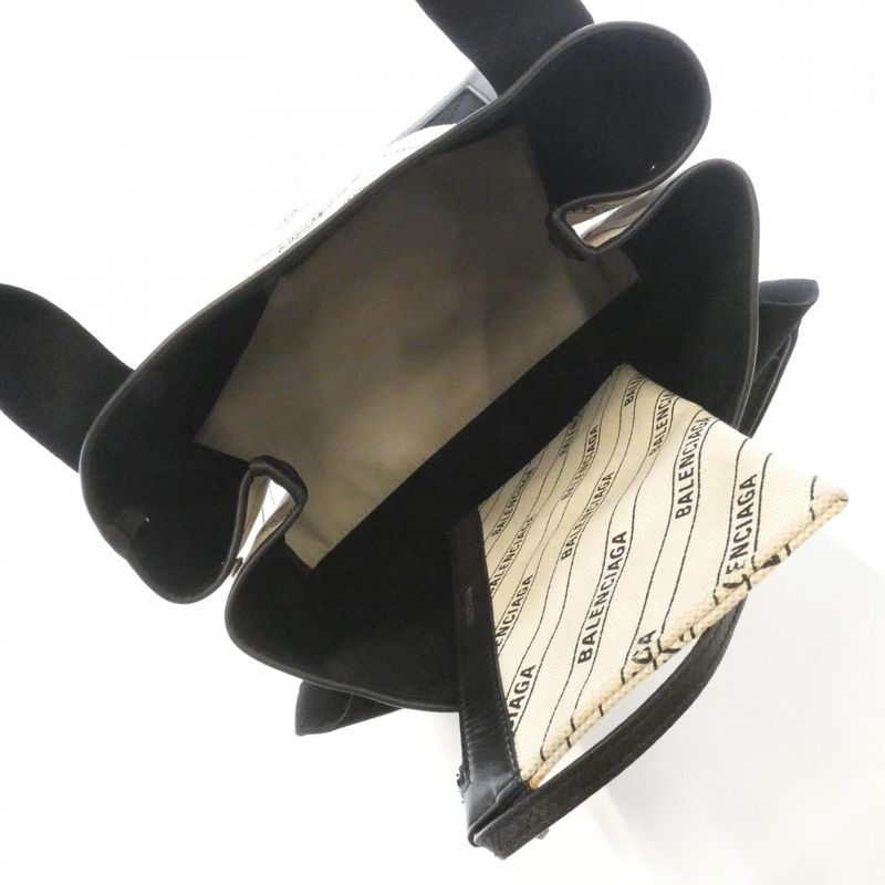 Balenciaga Navy Cabas Kmzan Bag Natural