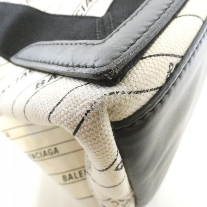 Balenciaga Navy Cabas Kmzan Bag Natural