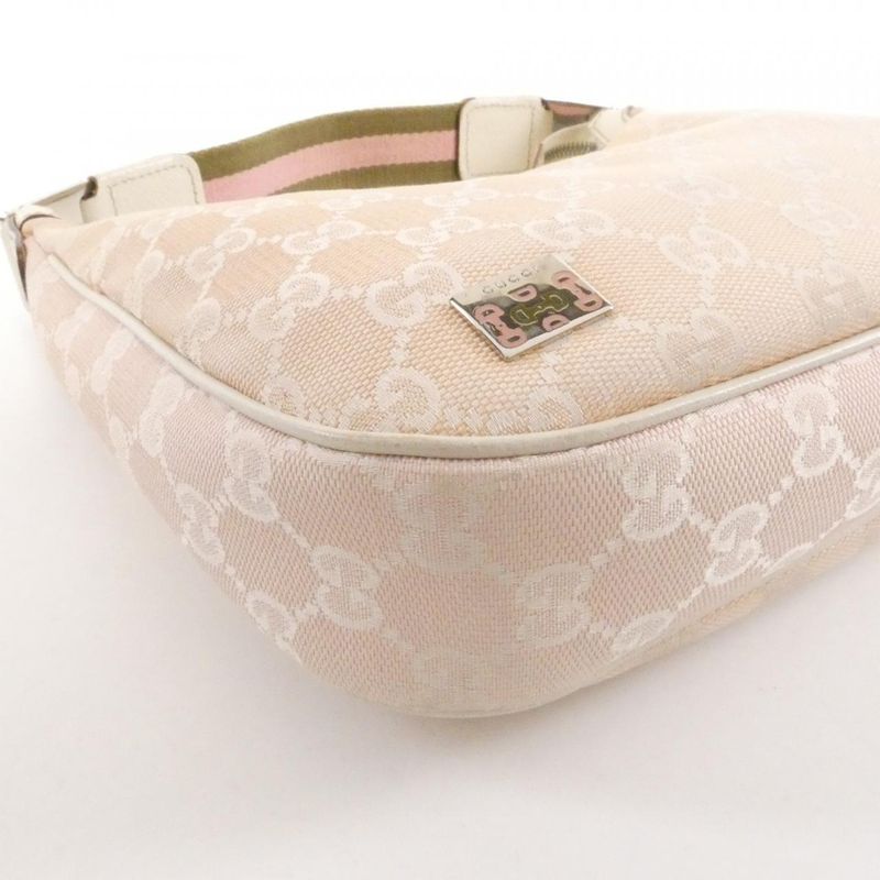Gucci Shoulder Bag Canvas Pink