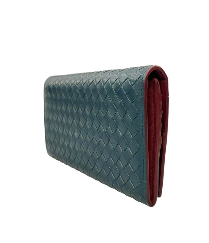 Bottega Veneta Wallet Intrecciato Continental Green