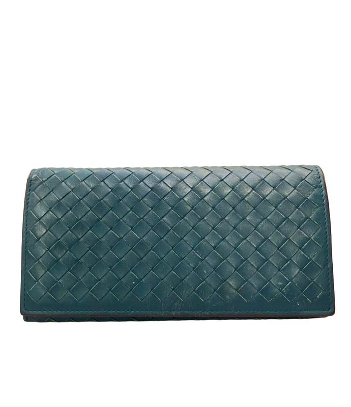 Bottega Veneta Wallet Intrecciato Continental Green