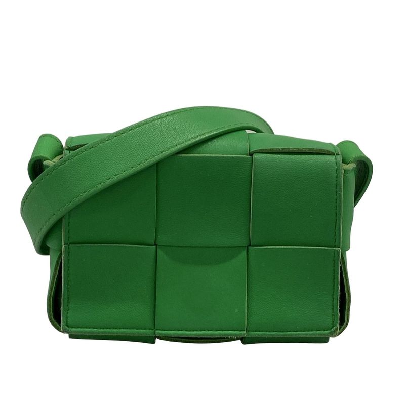 Bottega Veneta Shoulder Bag Cassette Green Leather