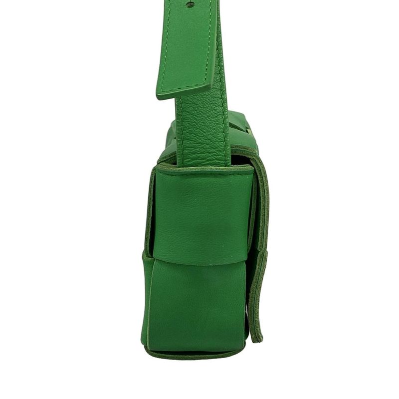 Bottega Veneta Shoulder Bag Cassette Green Leather