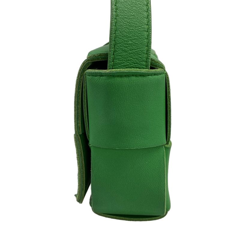 Bottega Veneta Shoulder Bag Cassette Green Leather
