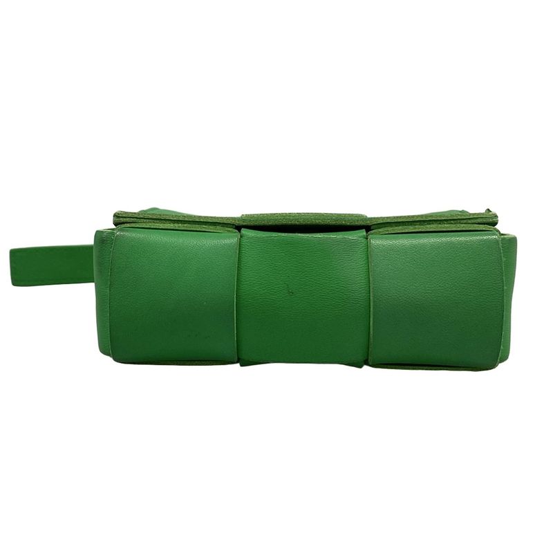 Bottega Veneta Shoulder Bag Cassette Green Leather