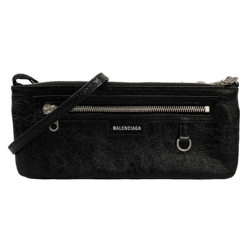 Balenciaga Shoulder Bag Super Business Black Leather