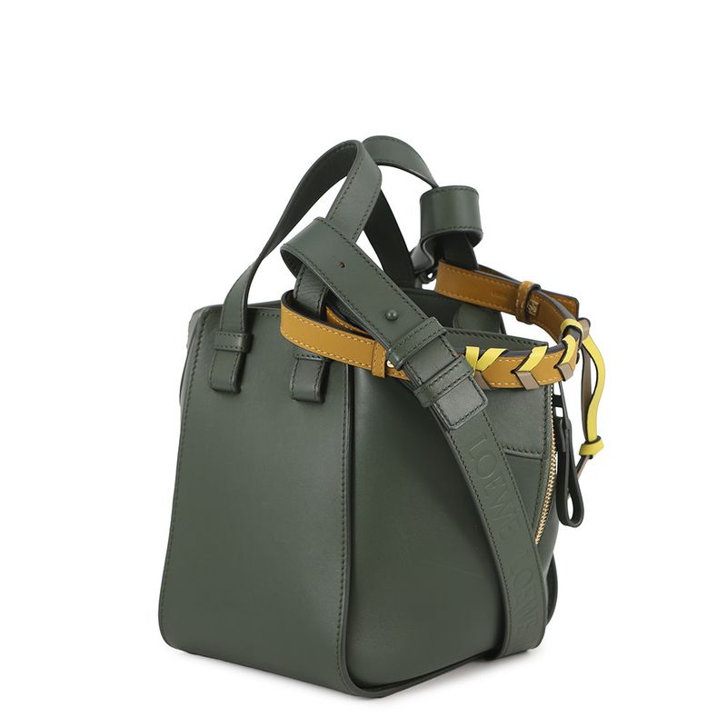 Loewe Handbag Hammock Compact Leather 2-Way Green Yellow