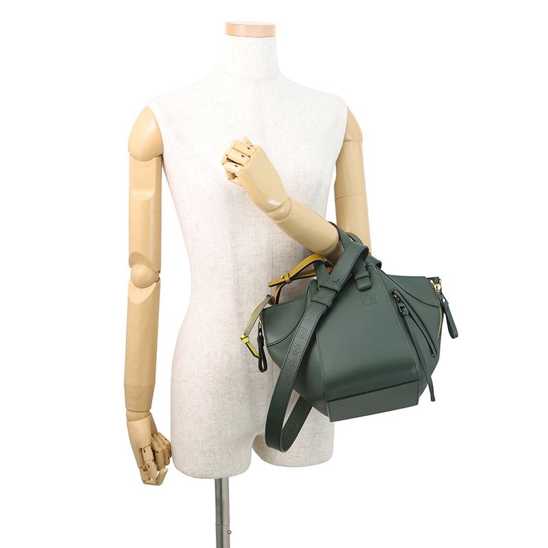 Loewe Handbag Hammock Compact Leather 2-Way Green Yellow