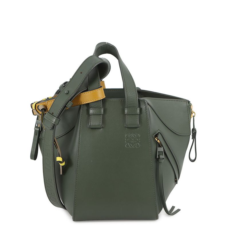 Loewe Handbag Hammock Compact Leather 2-Way Green Yellow