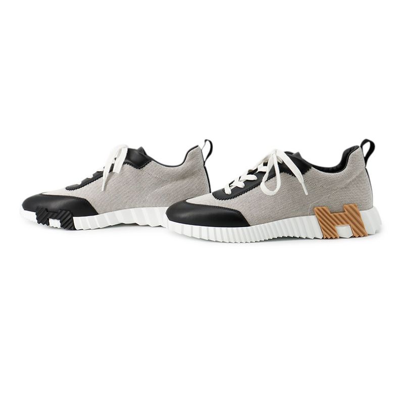 Hermes Sneakers Bouncing Toilet Ash Calf Leather 42 Shoes Prue Noir Black