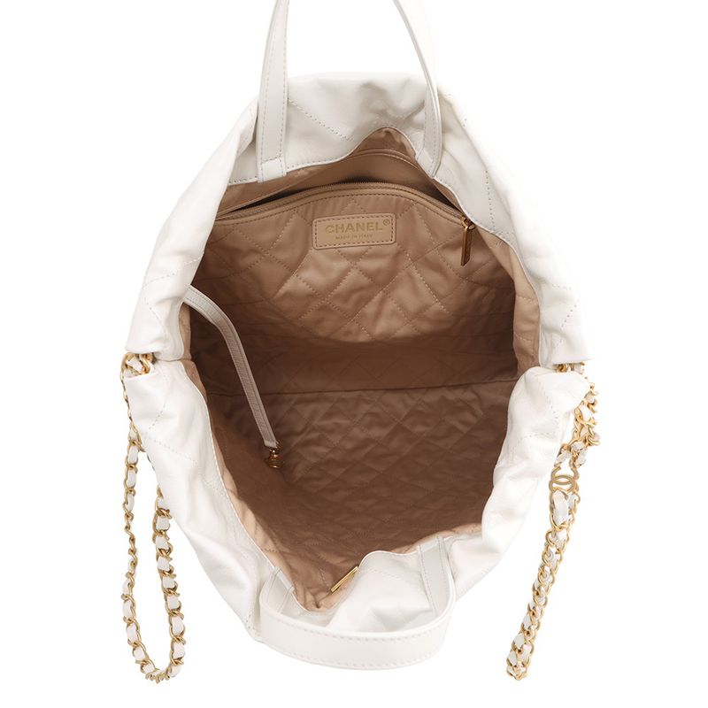 Chanel Backpack 22 Large Leather White