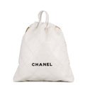 Chanel Backpack 22 Large Leather White