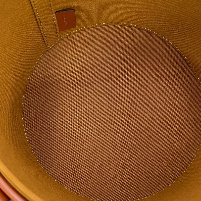 Celine Shoulder Bag Triomphe Tambour Leather Brown