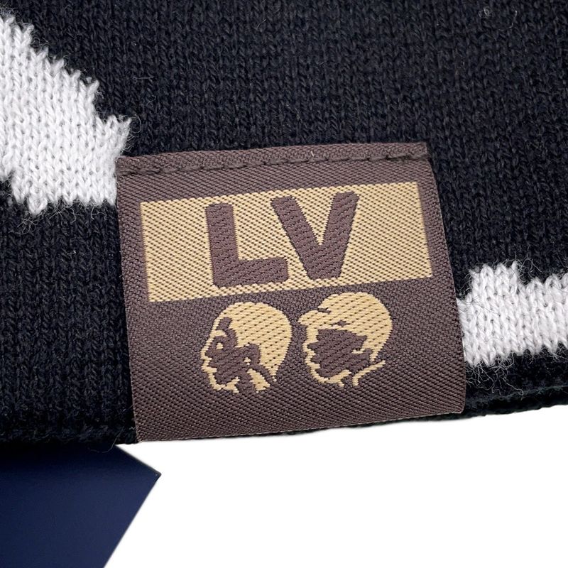 Louis Vuitton Knit Hat Beanie LV Fit Black White Green
