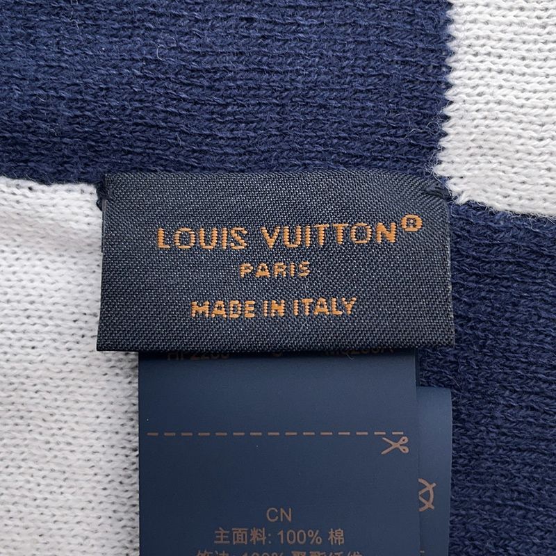 Louis Vuitton Knit Hat Beanie LV Fit Black White Blue