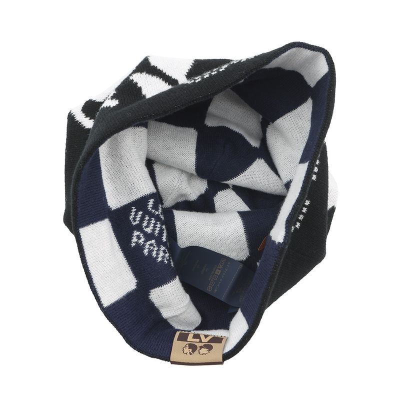 Louis Vuitton Knit Hat Beanie LV Fit Black White Blue