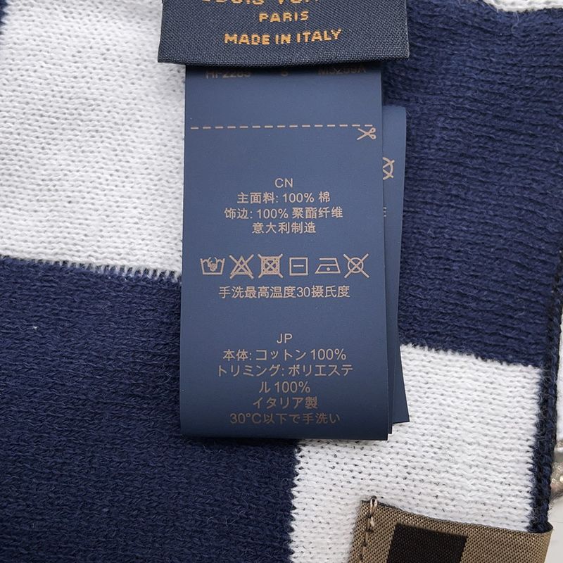 Louis Vuitton Knit Hat Beanie LV Fit Black White Blue