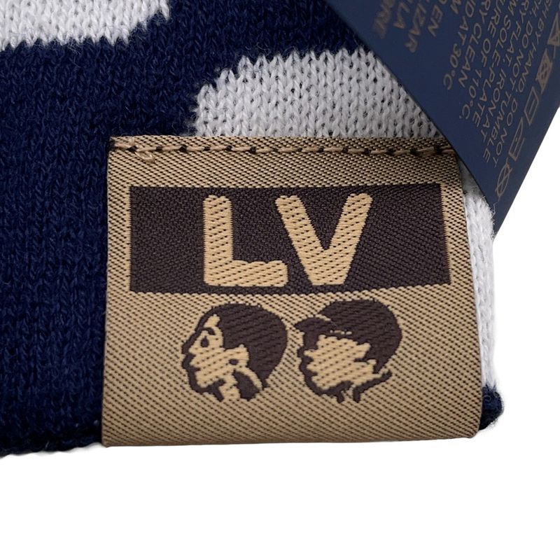 Louis Vuitton Knit Hat Beanie LV Fit Black White Blue