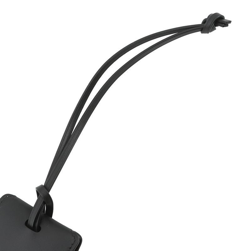 Balenciaga Bag Charm Tag Key Ring Leather Black