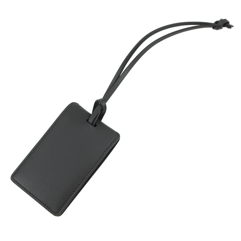 Balenciaga Bag Charm Tag Key Ring Leather Black