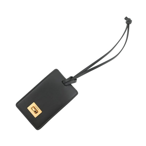 Balenciaga Bag Charm Tag Key Ring Leather Black