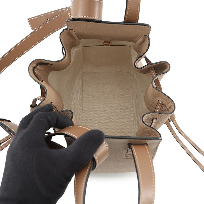 Loewe Handbag Hammock Mini Calf Leather 2-Way Beige Brown