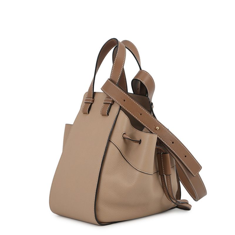 Loewe Handbag Hammock Mini Calf Leather 2-Way Beige Brown