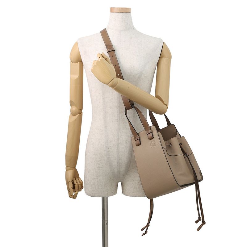 Loewe Handbag Hammock Mini Calf Leather 2-Way Beige Brown