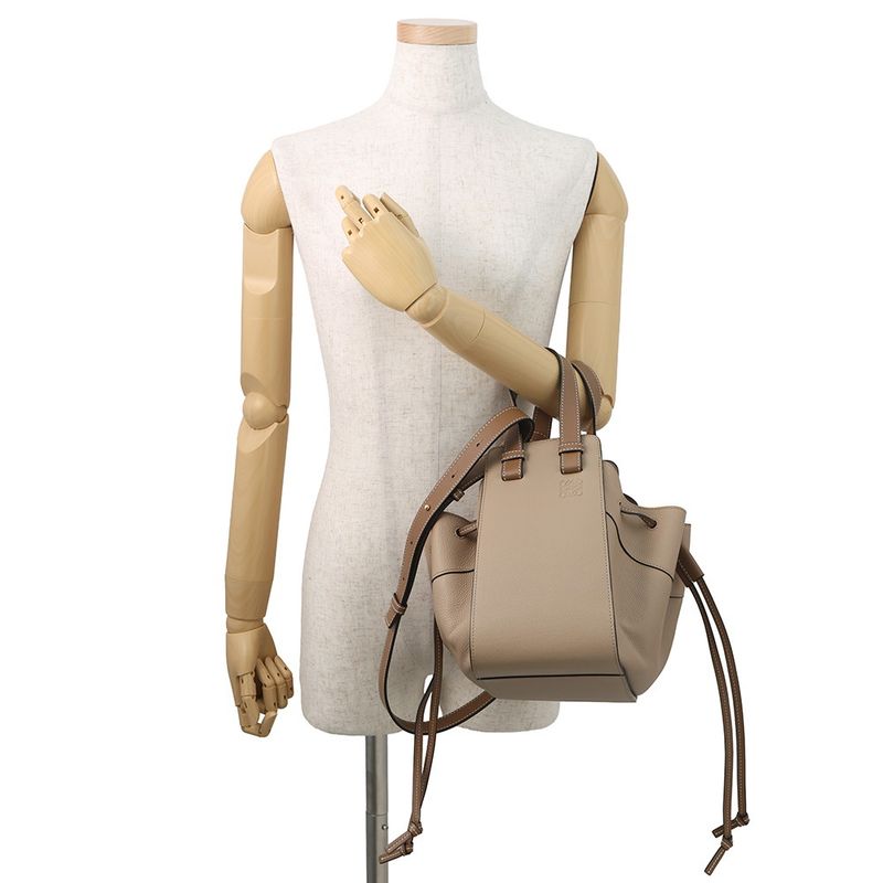 Loewe Handbag Hammock Mini Calf Leather 2-Way Beige Brown
