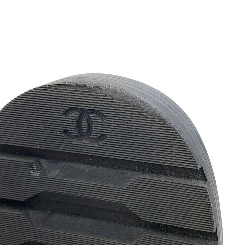 Chanel Short Boots Quilted CC Logo Leather 37 1 2C