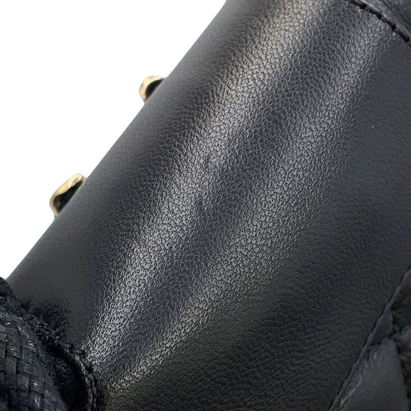 Chanel Short Boots Quilted CC Logo Leather 37 1 2C