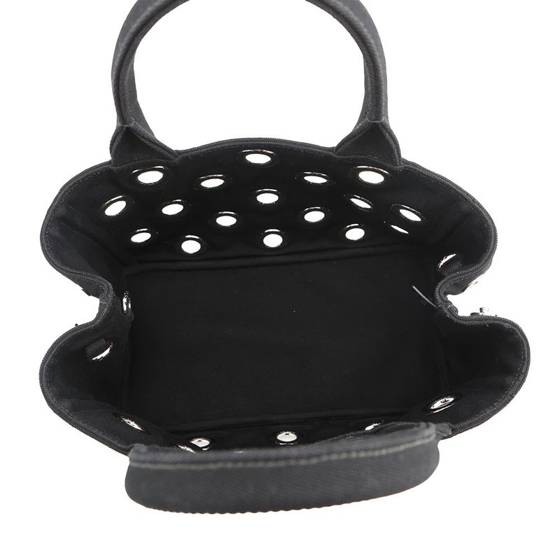 Prada Tote Canapa Perforated Canvas 2-Way Black