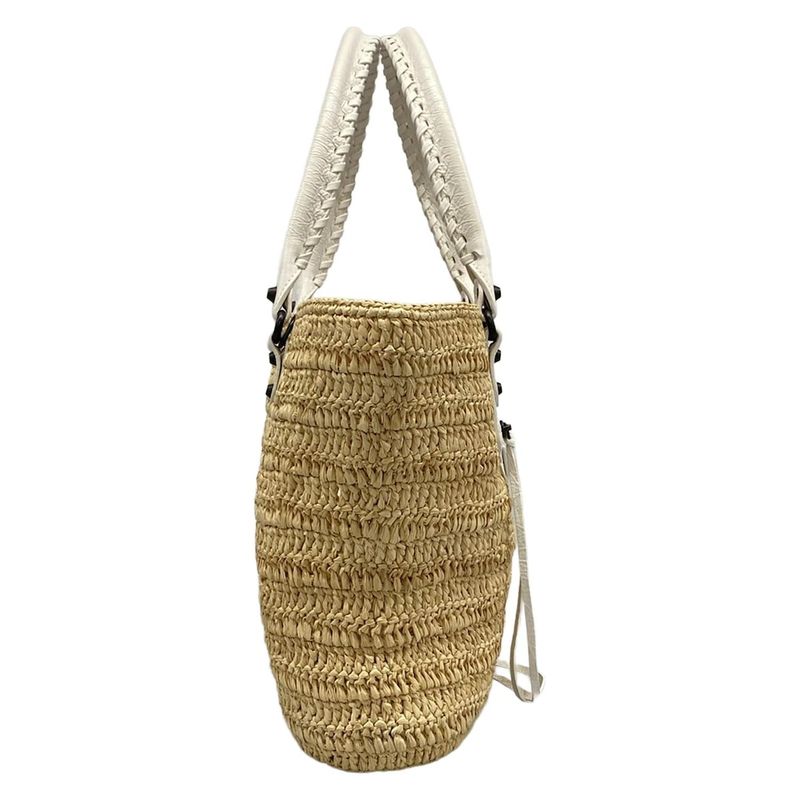 Balenciaga Tote le City Small Basket Ivory White Leather X