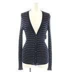 Dior Knit Cardigan Long Sleeve Neck Cashmere Silk CD Button Border