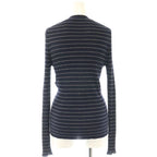 Dior Knit Cardigan Long Sleeve Neck Cashmere Silk CD Button Border