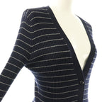 Dior Knit Cardigan Long Sleeve Neck Cashmere Silk CD Button Border