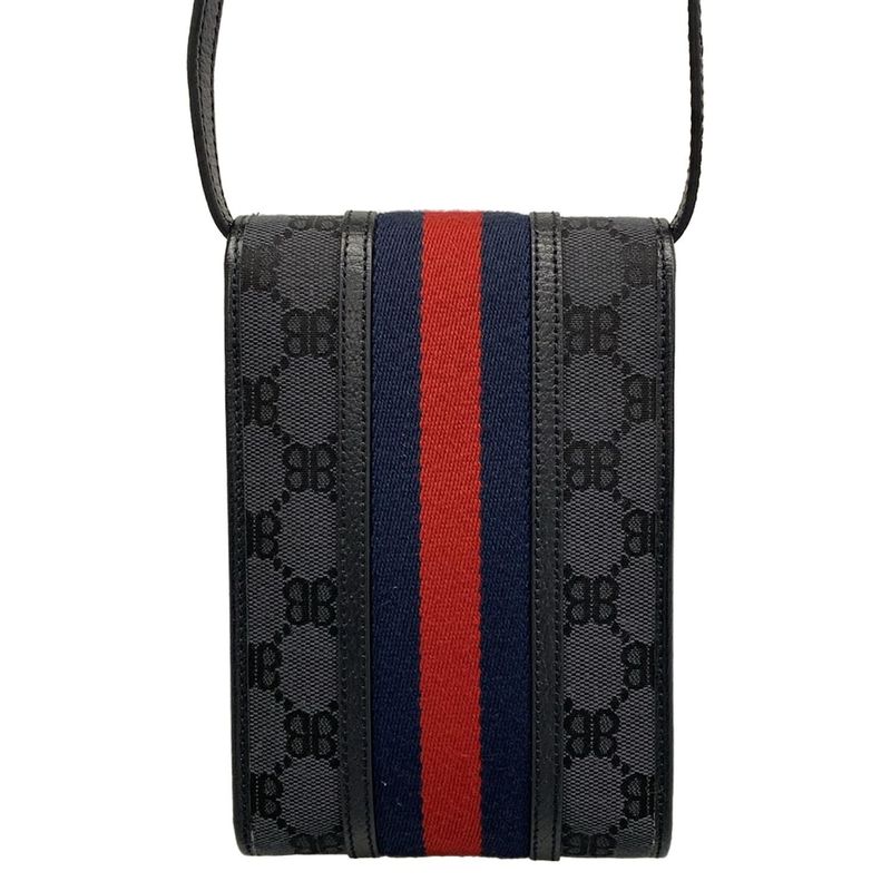 Balenciaga Shoulder Bag the Hacker Project Phone Black Dark Navy Dark X Red
