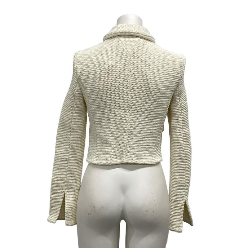Bottega Veneta Jacket 40 M Ivory Knit Spring Autumn Cotton