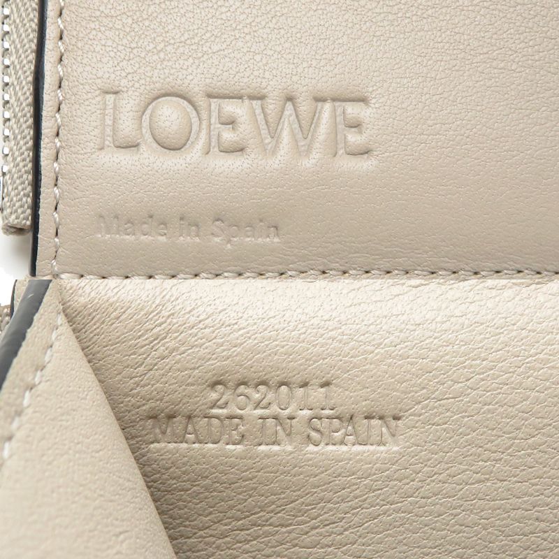Loewe Trifold Wallet Leather Brown Yellow Greige